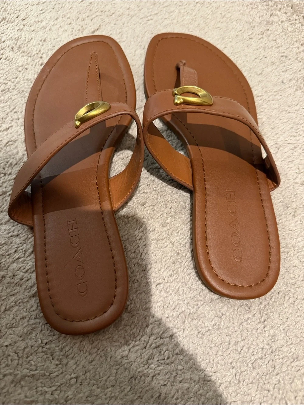 Women’s Brown Leather Coach Sandal - Picture 2 of 5